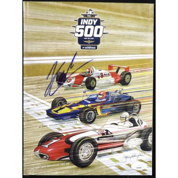 Helio Castroneves Signed 105th Indy 500 2021 Official Program JSA Authenticated