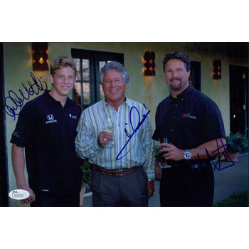 Mario, Michael & Marco Andretti Signed 8x12 Glossy Photo JSA Authenticated Mario, Michael & Marco Andretti Signed 8x12 Glossy Photo JSA Authenticated