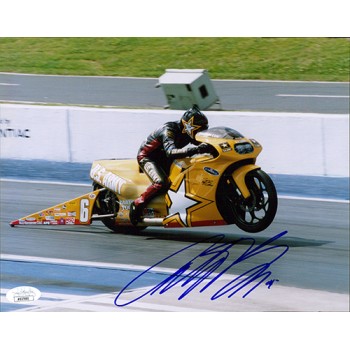 Antron Brown NHRA Motorcycle Racer Signed 8x10 Glossy Photo JSA Authenticated Antron Brown NHRA Motorcycle Racer Signed 8x10 Glossy Photo JSA Authenticated