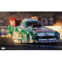 John Force NHRA Driver Signed 12x18 Glossy Photo JSA Authenticated