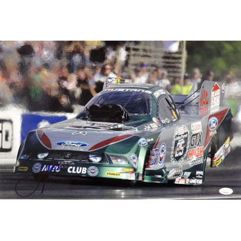 John Force NHRA Driver Signed 12x18 Glossy Photo JSA Authenticated