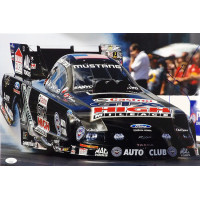 John Force NHRA Driver Signed 12x18 Glossy Photo JSA Authenticated