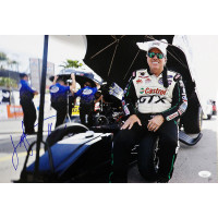 John Force NHRA Driver Signed 12x18 Glossy Photo JSA Authenticated