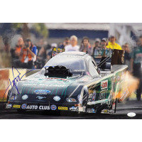 John Force NHRA Driver Signed 12x18 Glossy Photo JSA Authenticated