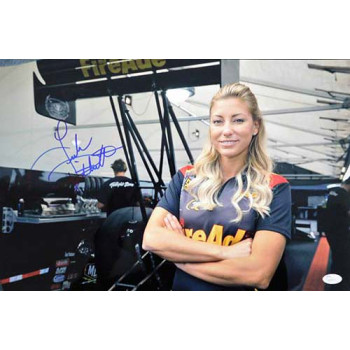 Leah Pritchett Top Fuel dragster Signed 12x18 Glossy Photo JSA Authenticated