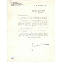 Jean-Pierre Aumont Actor Signed 8x10.5 Typed Letter JSA Authenticated