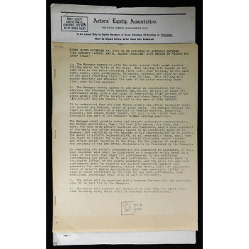 Joan Bennett Actress Signed Typed Never Too Late Contract JSA Authenticated