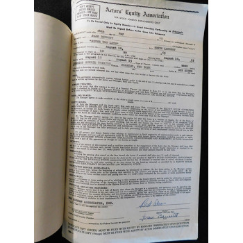 Joan Bennett Actress Signed Typed Never Too Late Contract JSA Authenticated