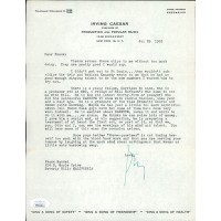 Irving Caesar Publisher Signed Typed Letter Personal Stationery JSA Authenticated