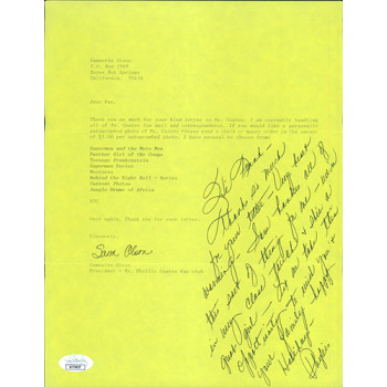Phyllis Coates Actress Signed 8.5x11 Request Letter Page JSA Authenticated Phyllis Coates Actress Signed 8.5x11 Request Letter Page JSA Authenticated