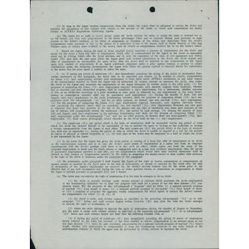 Joan Davis Actress Signed Typed William Morris Agency Contract JSA Authenticated