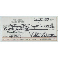 Vikki LaMotta Model Signed Cancelled Check Jake LaMotta's Wife JSA Authenticated Vikki LaMotta Model Signed Cancelled Check Jake LaMotta's Wife JSA Authenticated