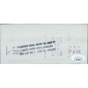 Vikki LaMotta Model Signed Cancelled Check Jake LaMotta's Wife JSA Authenticated