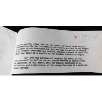 Fredric March Actor Signed Typed Contract Saga Of Western Man JSA Authenticated