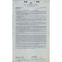 Adolphe Menjou Actor Signed William Morris Agency Contract JSA Authenticated