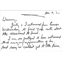 Harold "Hal" Prince Signed Written Letter Note on Card JSA Authenticated