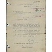 Franklin D. Roosevelt Signed Typed 1913 Navy Department JSA Authenticated
