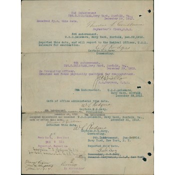 Franklin D. Roosevelt Signed Typed 1913 Navy Department JSA Authenticated Franklin D. Roosevelt Signed Typed 1913 Navy Department JSA Authenticated