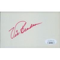 Vic Braden Tennis Star Signed 3x5 Index Card JSA Authenticated Vic Braden Tennis Star Signed 3x5 Index Card JSA Authenticated
