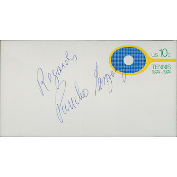 Pancho Gonzalez Tennis Star Signed Cachet Envelope JSA Authenticated