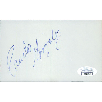 Pancho Gonzalez Tennis Star Signed 3x5 Index Card JSA Authenticated