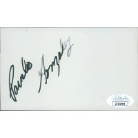 Pancho Gonzalez Tennis Star Signed 3x5 Index Card JSA Authenticated Pancho Gonzalez Tennis Star Signed 3x5 Index Card JSA Authenticated