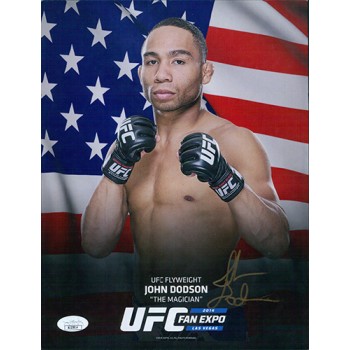 John Dodson UFC MMA Fighter Signed 8.5x11 Cardstock Photo JSA Authenticated John Dodson UFC MMA Fighter Signed 8.5x11 Cardstock Photo JSA Authenticated