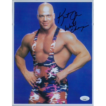 Kurt Angle WWE TNA Wrestler Signed 8.5x11 Cardstock Photo JSA Authenticated