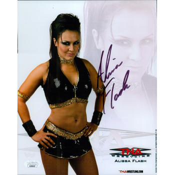 Alissa Flash TNA Wrestler Signed 8x10 Glossy Photo JSA Authenticated