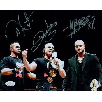 MAD Juventud Guerrera, Killer Kross & Teddy Hart Signed 8x10 Photo JSA Authentic MAD Juventud Guerrera, Killer Kross & Teddy Hart Signed 8x10 Photo JSA Authentic