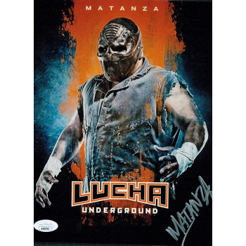 Matanza Jeff Cobb Lucha Wrestling Signed 8x10 Glossy Photo JSA Authenticated