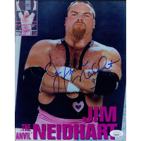 Jim Neidhart WWF WWE Signed 8x10 Glossy Photo JSA Authenticated Jim Neidhart WWF WWE Signed 8x10 Glossy Photo JSA Authenticated