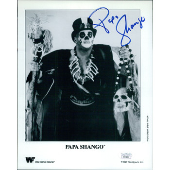 Papa Shango Wrestler Signed 8x10 Cardstock Promo Photo JSA Authenticated Papa Shango Wrestler Signed 8x10 Cardstock Promo Photo JSA Authenticated